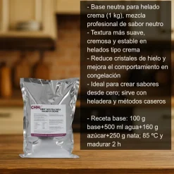 Base neutra para helado crema - 1Kg