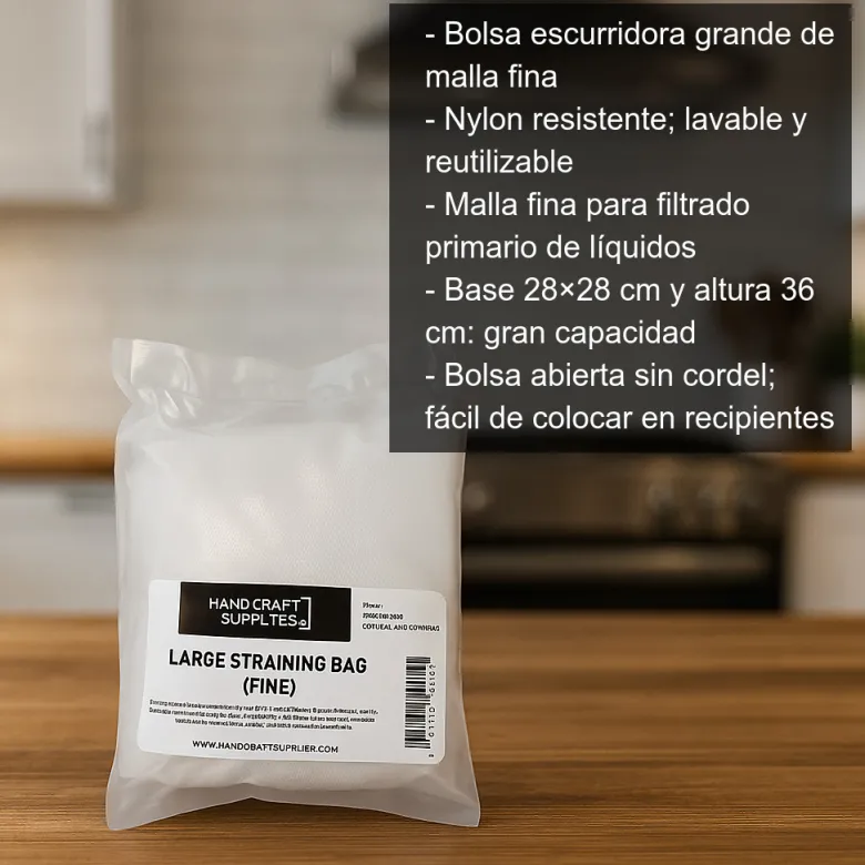 Bolsa escurridora grande de malla fina