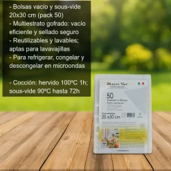 Bolsas para vacío y cocción a baja temperatura - 20x30 cm - 50 uds