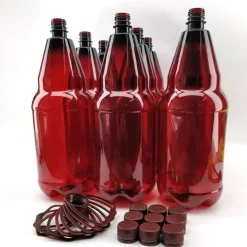 Botellas ámbar PET de 2,5 litros - 9 unidades