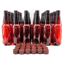 Botellas ámbar PET de 500 ml - 24 unidades