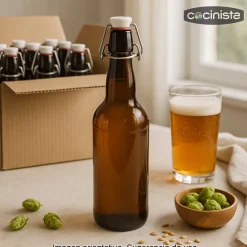 Botellas para cerveza de 50 cl con tapón mecánico - 25 uds