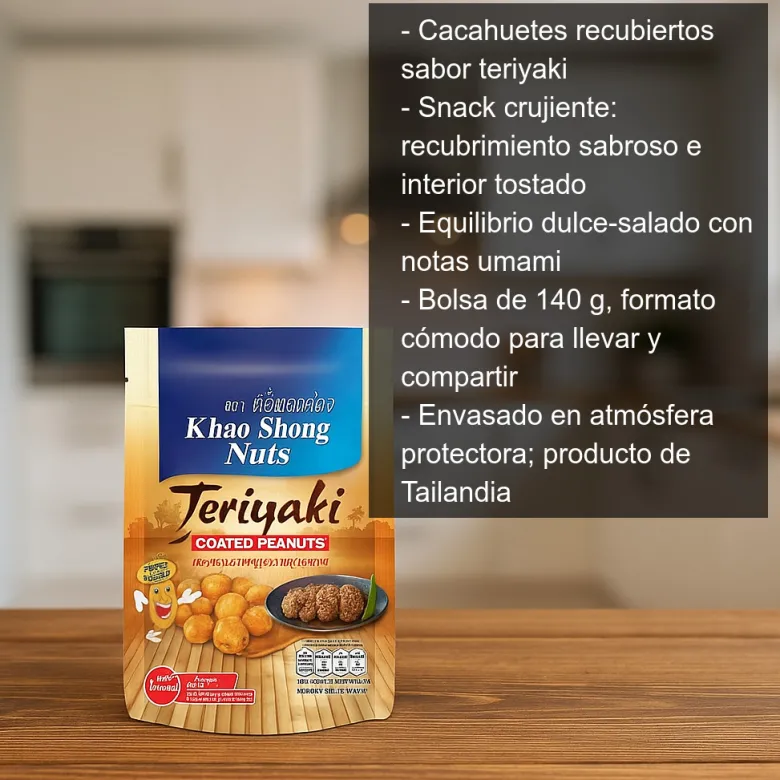 Cacahuetes recubiertos con sabor a teriyaki - 140g