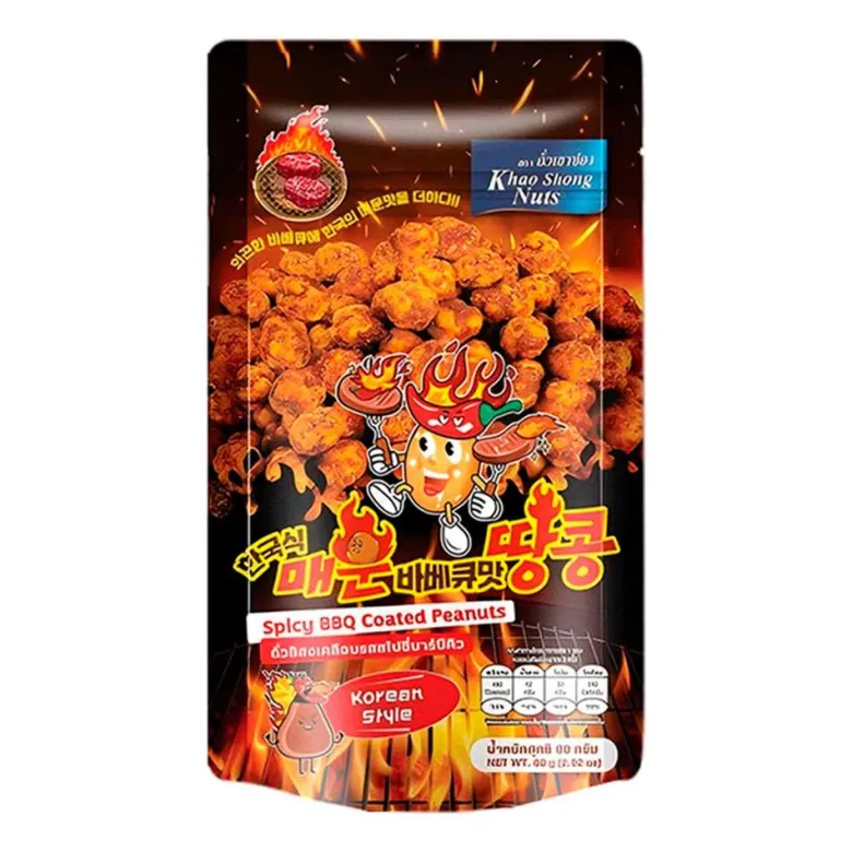 Cacahuetes recubiertos sabor a barbacoa picante al estilo Coreano - 80g