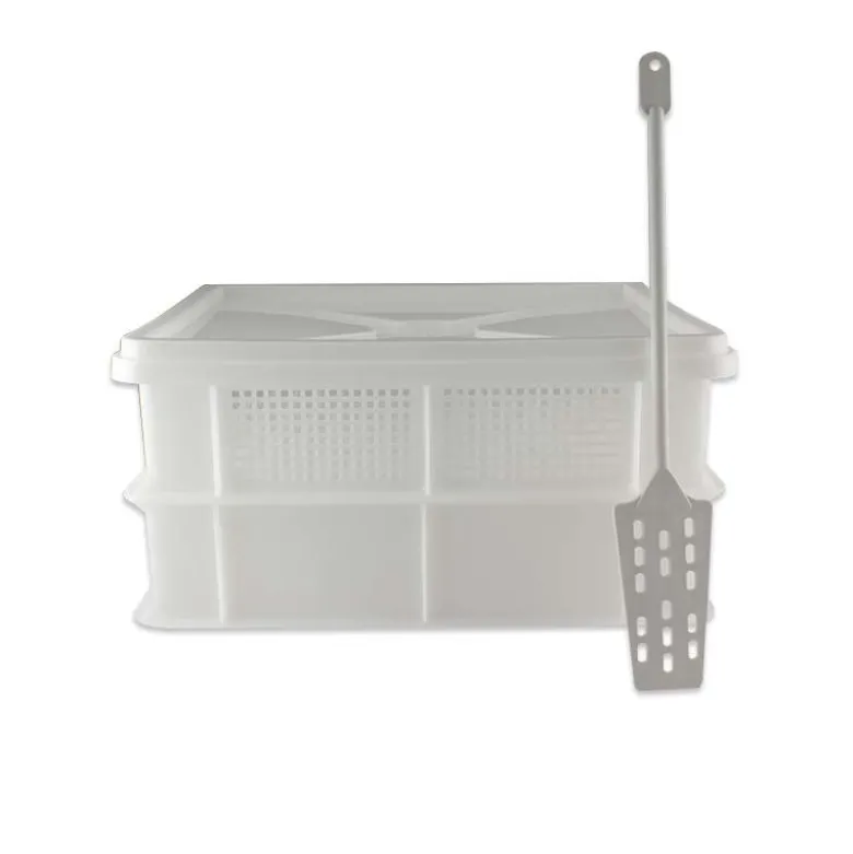 Caja doble con espátula para hacer y madurar quesos - 40x30x21cm