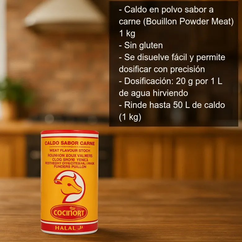 Caldo en polvo sabor a carne - 1Kg