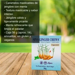 Caramelos de jengibre con menta - 56g