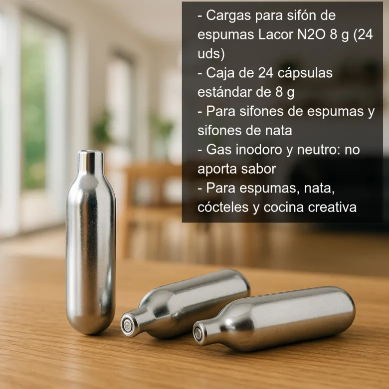 Cargas para sifón de espumas - 24 unidades