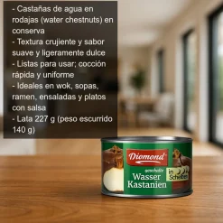 Castañas de agua en rodajas - 227g