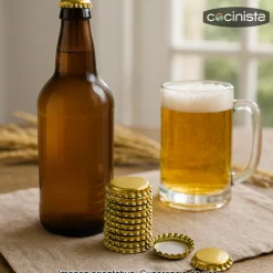 Chapas de 29 mm doradas - 100 uds