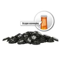 Chapas 26 mm negras anti-O2 - 100 uds