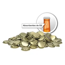 Chapas 26mm oro anti-O2 - 100 uds