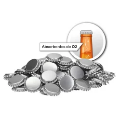 Chapas 26mm plata anti-O2 - 100 uds