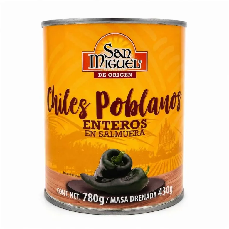Chiles Poblanos enteros en salmuera - 780g