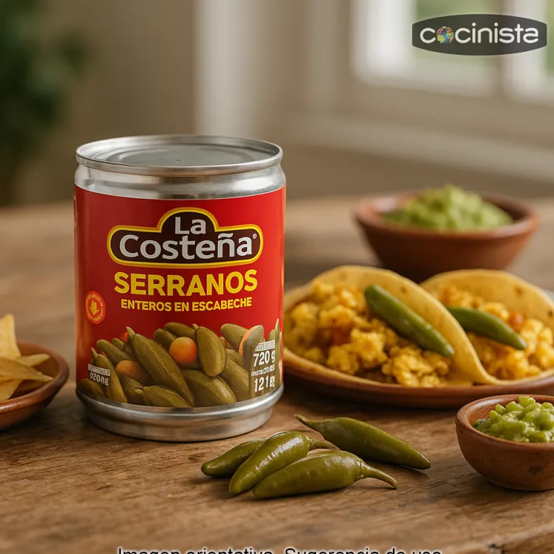 Chiles serranos enteros en escabeche - 220g