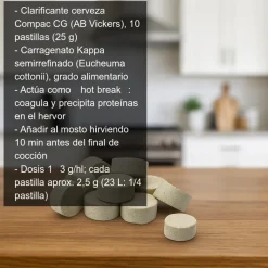 Clarificante para cerveza - 10 pastillas - 25 g