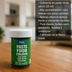 Colorante alimentario color verde salvia - 25ml