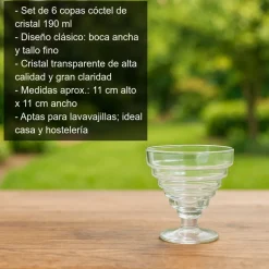 Copa para cócktel cristal - 6 uds
