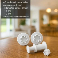 Cortadores para fondant en forma de trébol - 0,9-1,0-1,2cm