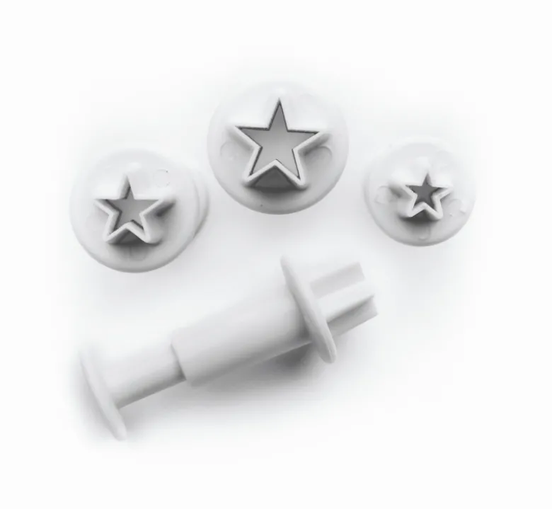 Cortadores para fondant en forma de estrella - 0,7-1,0-1,2cm