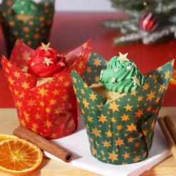 Cápsulas para Muffins Navidad Estrellas - 24 uds