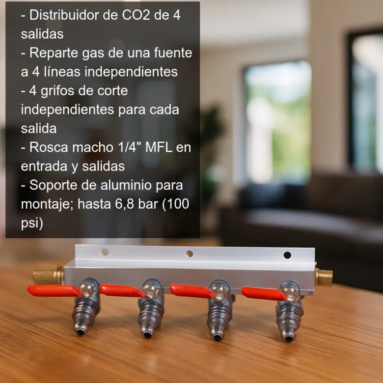 Distribuidor de CO2 - 4 salidas