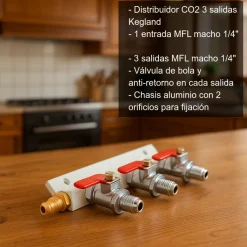 Distribuidor de CO2 - 3 salidas