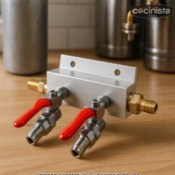 Distribuidor de gas doble con llaves