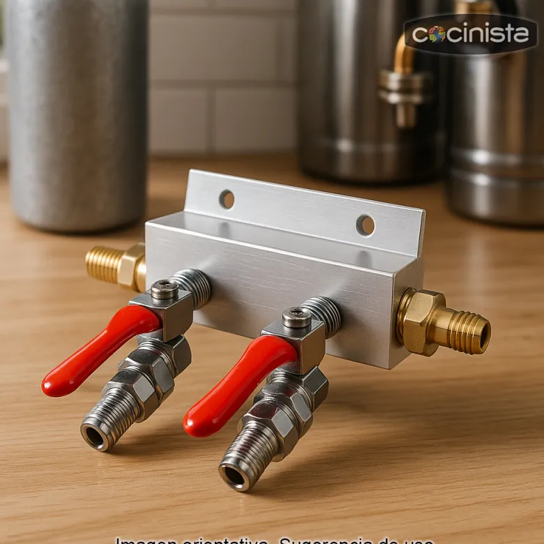 Distribuidor de gas doble con llaves