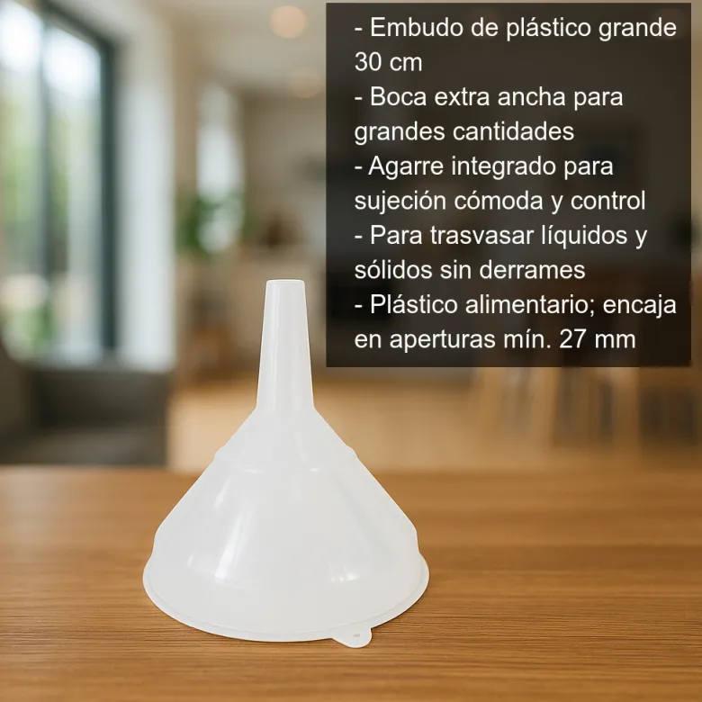 Embudo de plástico grande - 30 cm