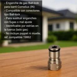 Enganche de gas para conector Ball-lock