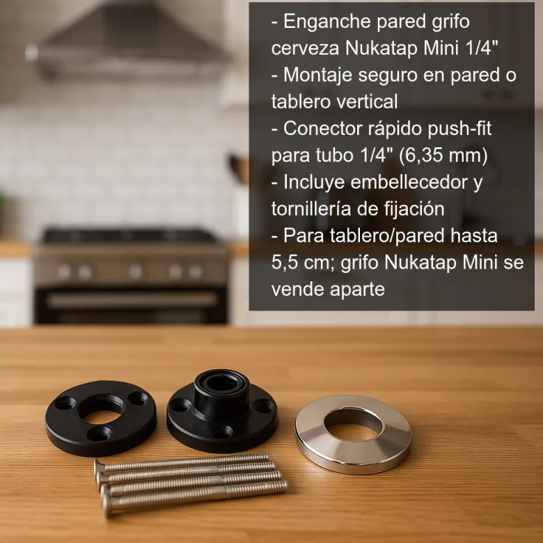 Enganche de pared para grifo de cerveza Nukatap Mini - 1/4"