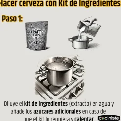 Equipo De Luxe con malta y barriles para hacer cerveza