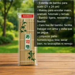 Esterilla de bambú para sushi - 21x24cm