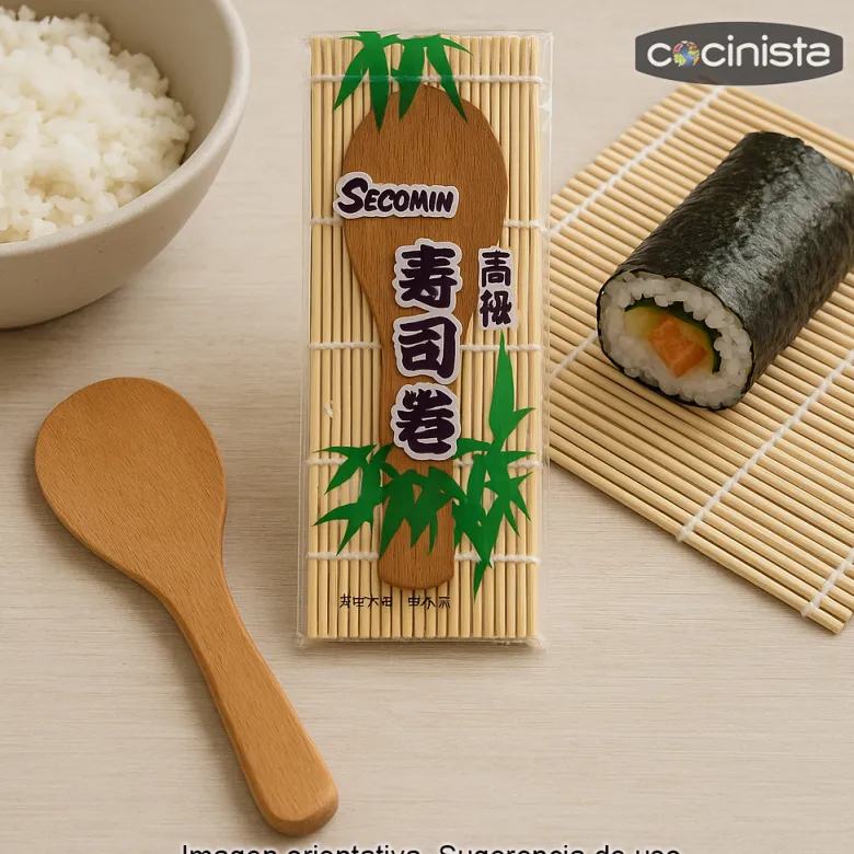 Esterilla y espátula para sushi