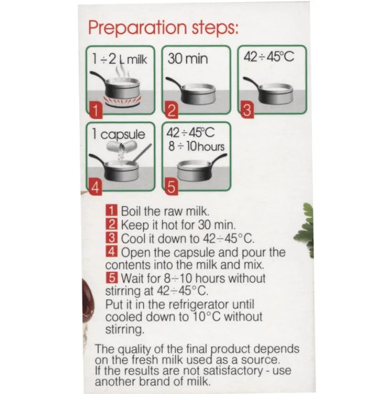 Fermentos para hacer yogur búlgaro - 10 cápsulas