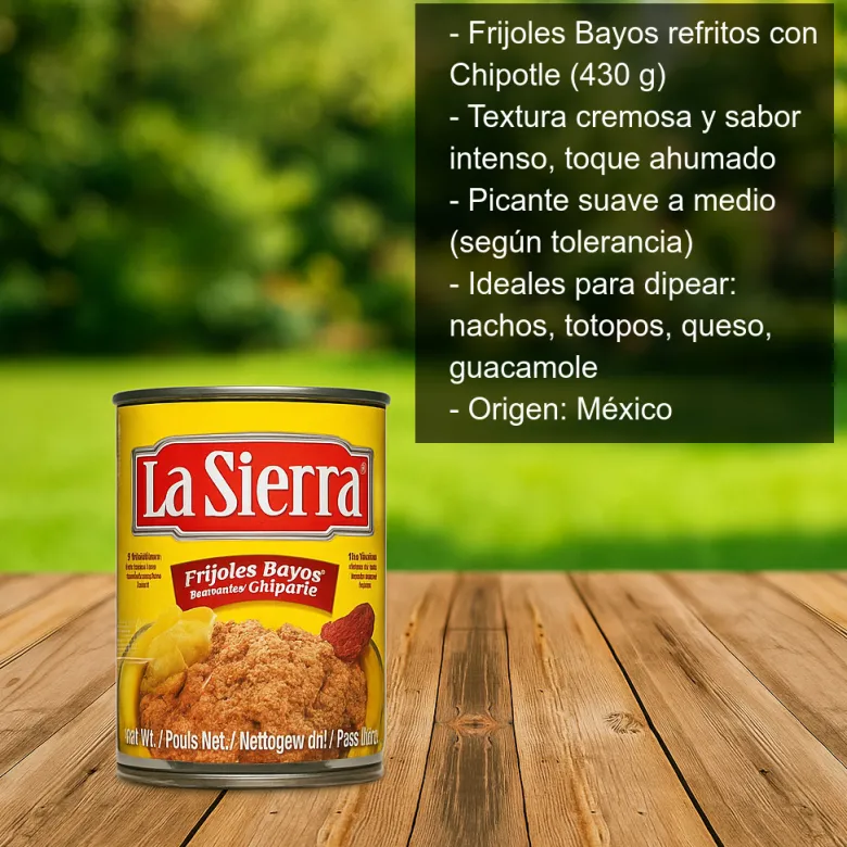 Frijoles Bayos refritos con Chipotle - 430g