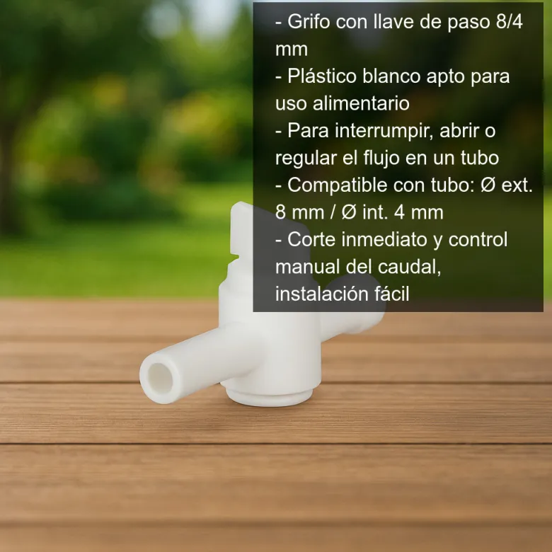 Grifo con llave de paso - 8 / 4 mm