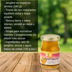 Jengibre en trozos en almíbar - 240 gr