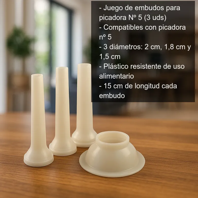 Juego de embudos para picadora - Nº5