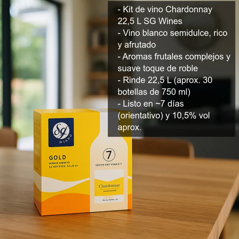 Kit de vino Chardonay - 22.5 Litros