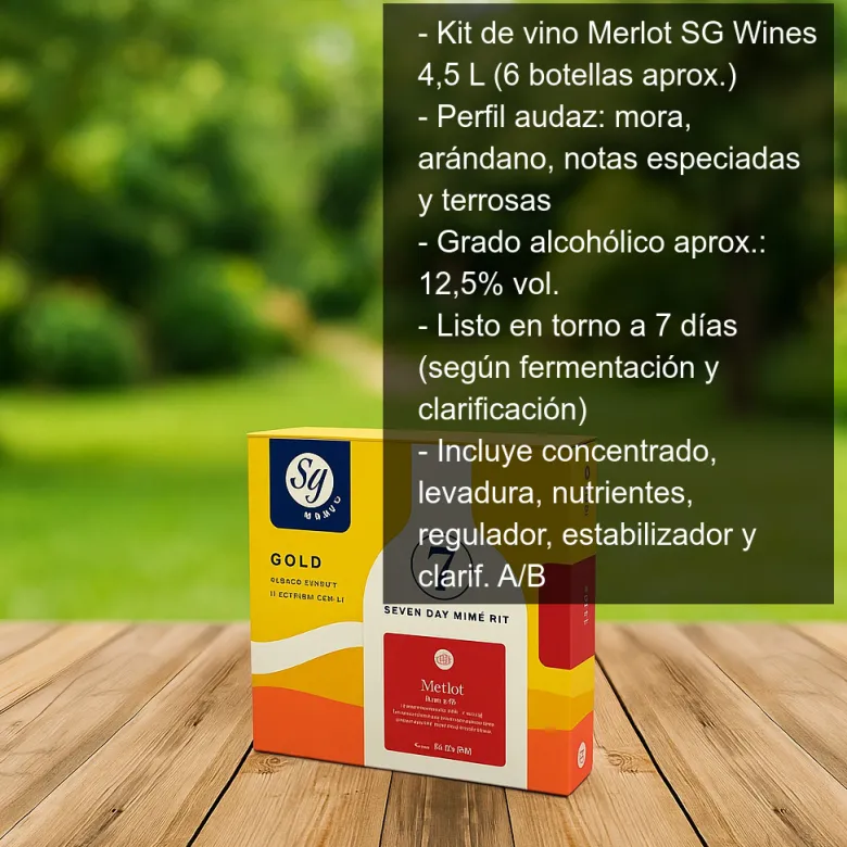 Kit de vino Merlot - 4.5 Litros