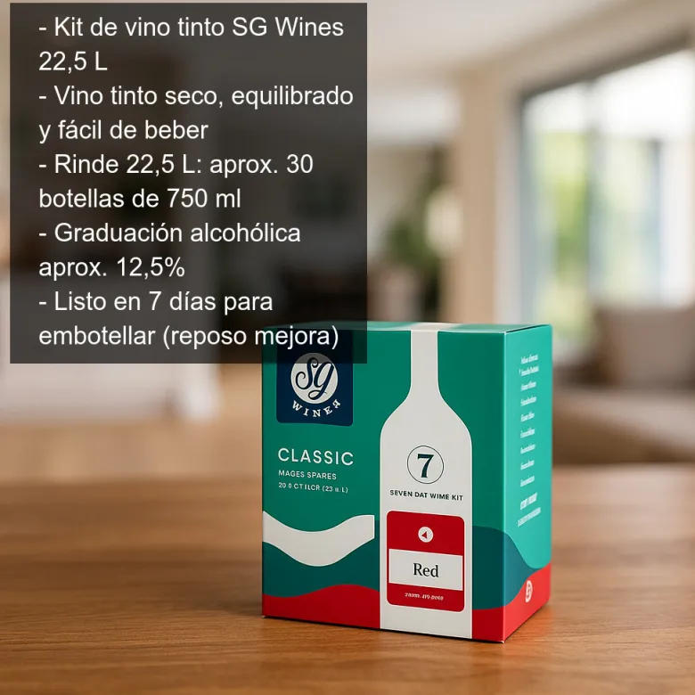 Kit de vino tinto - 22.5 Litros