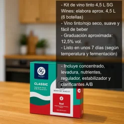 Kit de vino tinto - 4.5 Litros