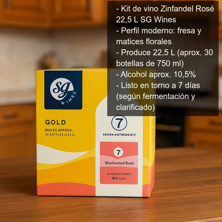 Kit de vino Zinfandel Rosé - 22.5 Litros