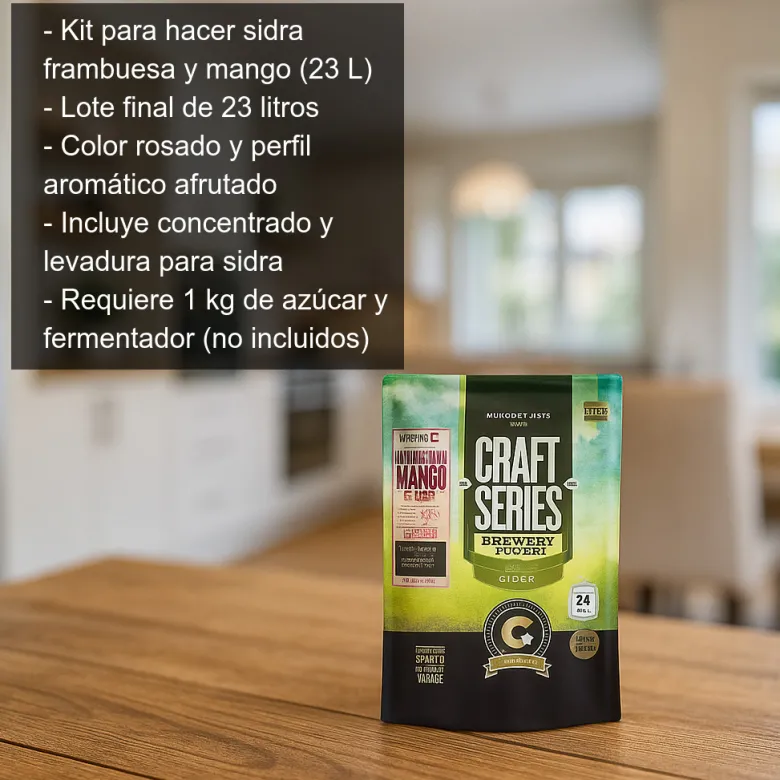Kit para hacer sidra de frambuesa y mango - 23 l