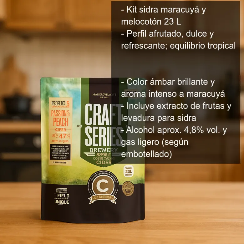 Kit para hacer sidra de maracuyá y melocotón - 23 l
