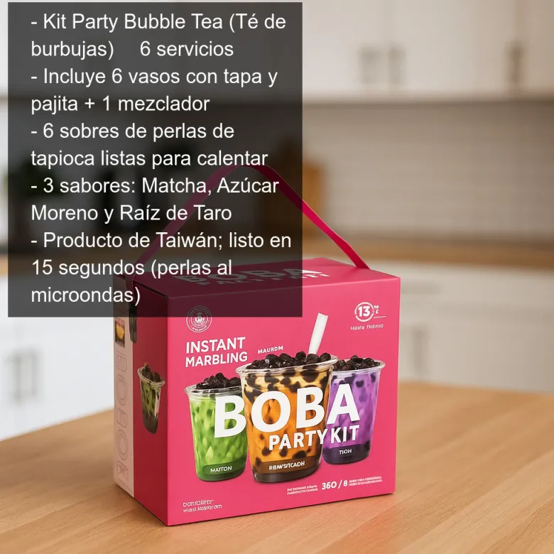 Kit Party Bubble Tea (Té de burbujas) - 6 servicios