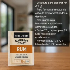 Levadura para elaborar Ron - 20g