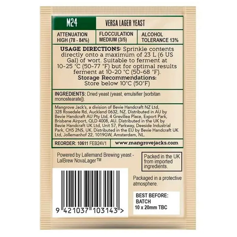 Levadura Versa Lager M24 - 23 L